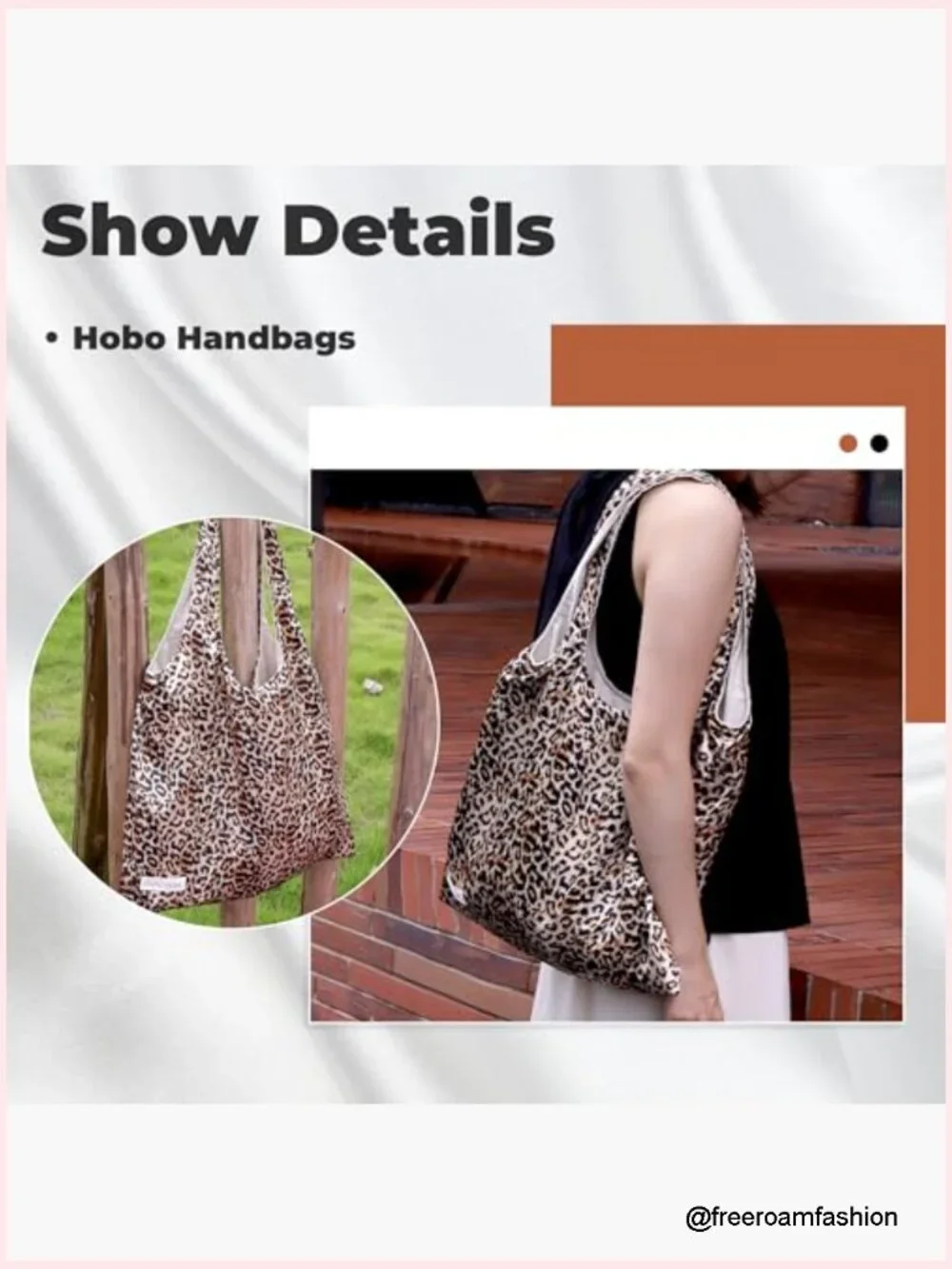 Large Silk Hobo Tote Bag with Zipper Compartments